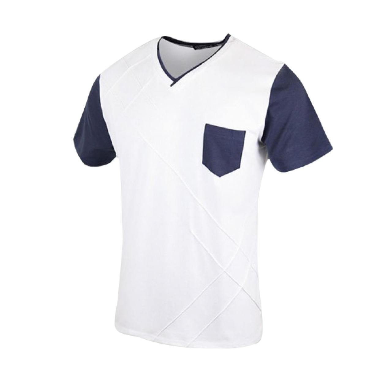Buy Navy Blue Pocket White V Neck T Shirt Dress USA Zeekas